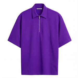 Camiseta Deportiva de Manga Corta con Cierre y Estampado Personalizado para Hombre, Transpirable, de Algodón, para Verano, Gimnasio y Actividades al Aire Libre - Product Image 1