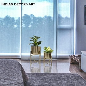 Macetas de interior ecológicas Art Deco modernas, macetas de latón, jarrón de suelo de bronce, decoración de jardín para el hogar, sala de estar y dormitorio - Product Image 1