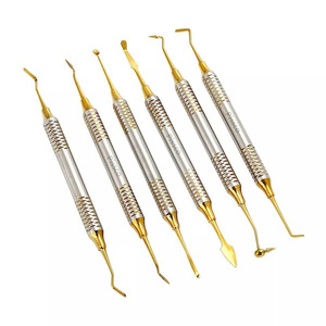 Juego de Instrumentos Dentales Restauradores con Recubrimiento de Titanio Azul PISSCO, Juego de Instrumentos Dentales de Titanio Azul, 6 Piezas, Acero Inoxidable Japonés - Product Image 5