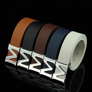 Cinturón Casual de Cuero Genuino de Vaca con Hebilla Automática de Aleación y Resina, Diseño Cómodo y Transpirable - Product Image 2