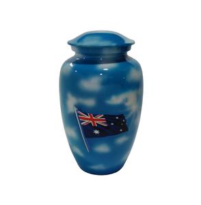 Venta al por mayor de urna de aluminio con diseño temático de bandera americana impresa para cenizas de adultos urna de cenizas de recuerdo de gran tamaño - Product Image 1