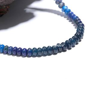 Hot Selling Adjustable Sterling Silver Necklace Handmade Multi-Blue Sapphire Smooth Rondelle Beaded Jewelry High <b>Wedding</b> Gift - Product Image 2