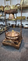 Chauffe-plats en acier inoxydable argenté, écologique, élégant, pour buffet, avec couvercle à charnières, capacité de 150 L, système de soufflage d'air chaud