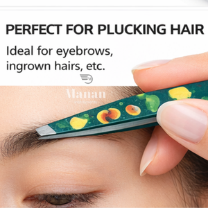 Pinzas de Cejas Profesionales de Primera Calidad con Mango Impreso a Color, Pinzas de Acero Inoxidable Inclinadas de Precisión para el Cuidado de las Cejas - Product Image 6
