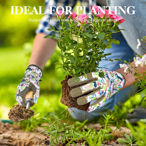 Gants de travail de jardin pour femmes et hommes, durables, antidérapants, en nitrile, imperméables, résistants à la chaleur, résistants aux coupures, avec boucle auto-agrippante, équipement de protection - Product Image 5