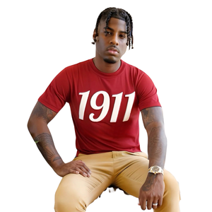 Chenille T Shirt Maroon Cotton KAP Greek Fraternity Apparel Embroidered Front Collegiate Style Premium Casual Tee - Product Image 1