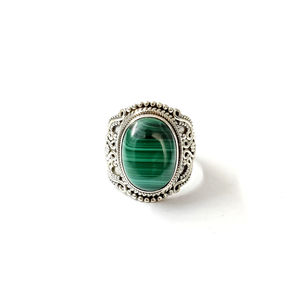 Rose Gold Plated Malachite Adjustable Cluster <b>Ring</b> (9.8 Grams) Fashionable Trendy <b>Moon</b> Shape Eye Pattern with Bezel Setting Gift - Product Image 1