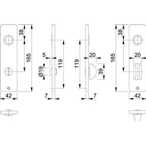 Par de escobillas cortas de aluminio 202KP/AP F1 SK/OL HOPPE para rieles y accesorios de cortinas - Product Image 1