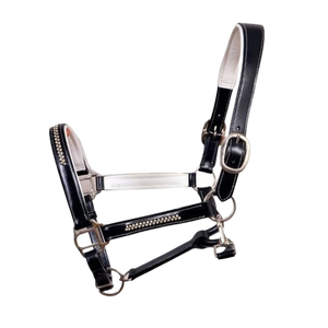 Halters de cheval de dressage en cuir véritable nouvellement conçus avec canal Crystal Bling pour l'entraînement et la course - Product Image 3