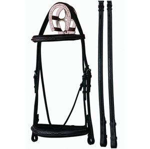 Tachuela inglesa acolchada cuadrada levantada estilo de brida de puntada elegante brida incomparable Riendas de goma asequibles de acero inoxidable de lujo - Product Image 1