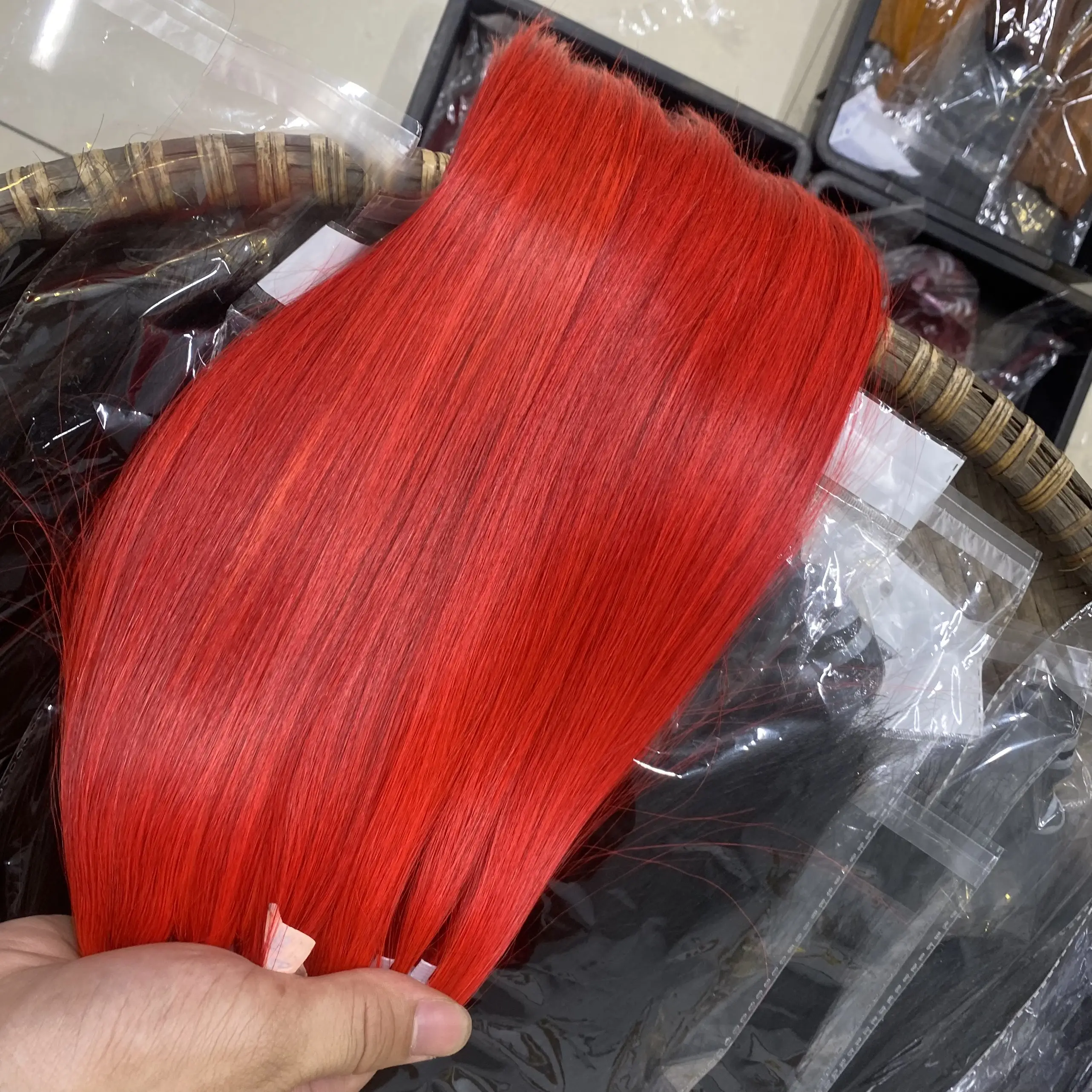 Color Weft Remy Hair Machine Double Drawn Bone straight Human Hair High Quality Vietnam Hair Supplier Wholesale