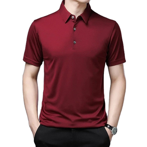 เสื้อเชิ้ตผู้ชายผ้าฝ้ายถักสีพื้นใหม่ 100% แขนสั้น สไตล์ลำลอง พิมพ์ลายดิจิทัล ติดกระดุมหน้า แห้งเร็ว เหมาะสำหรับฤดูร้อน ปกเสื้อแบบลา펠 - Product Image 2