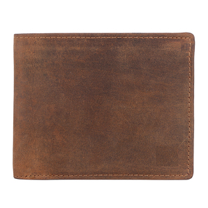 Cartera corta de cuero para hombre con cierre abierto, cadenas bordadas, decoración, forro de algodón, tarjetero, cartera para caballero - Product Image 1