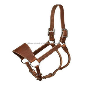 Arnés de cuero estilo occidental con cuello halter, hecho en la India, cuero anatomico, ajustable, caballo, con hardware de acero inoxidable - Product Image 4