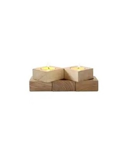 Modern Italian Design Handmade Eco-Friendly Wooden <b>Candle</b> Holder for Restaurants Hot Selling Christmas <b>Square</b> - Product Image 1