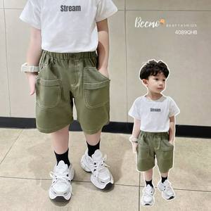 Nouveauté Short kaki en coton pour bébés garçons de 1 à 7 ans, style coréen, tendance estivale en vente en gros! - Product Image 3