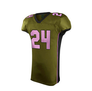 Camiseta de fútbol transpirable cómoda, uniforme de punto con cuello en V, tela de manga corta, uniforme de fútbol americano de diseño sólido - Product Image 6