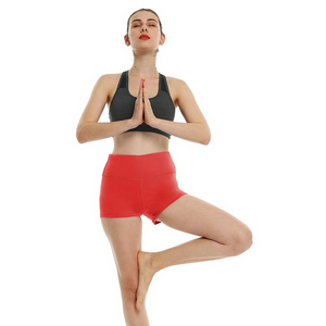 Pantalones cortos de cintura alta para mujer, cintura oculta, bolsillo, Spandex, poliéster, gimnasio, correr, entrenamiento, pantalones cortos de mujer - Product Image 3