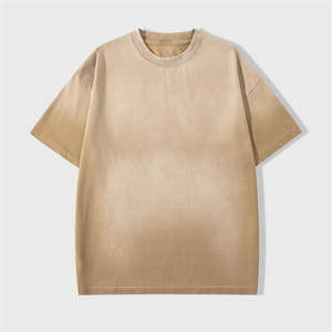 T-shirt personnalisé unisexe surdimensionné en coton tricoté 100 %, col rond, épaules tombantes, style chinois, streetwear, grandes tailles pour hommes - Product Image 1