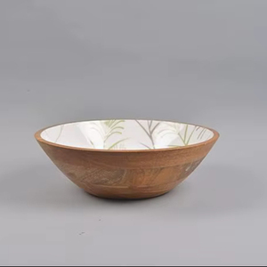Premium Quality Designer Natural Wooden Printed Salad Serving Bowl With Luxury Pattern For Contemporary Homes At Cheapest Price - Product Image 1