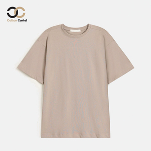 CC alta calidad 230gsm peso pesado de gran tamaño 100% algodón camiseta cuello redondo manga corta Unisex en blanco con patrón de letras - Product Image 1