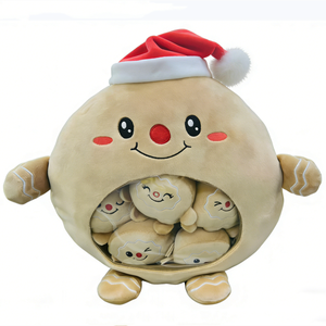Ensemble de peluches personnalisées Bonhomme en pain d'épices, jouet en peluche de Noël en forme de pain d'épices, rembourrage en coton PP, peluche unisexe Bonhomme en pain d'épices, mini-biscuits pour bébés - Product Image 3
