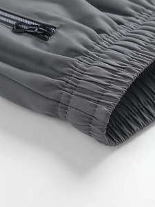 Nouveau pantalon droit décontracté personnalisé pour hommes jambe ample mi-taille plate devant respirant fermeture à cordon décoration à motif - Product Image 3