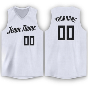 เสื้อบาสเก็ตบอลเสื้อบาสเก็ตบอลสำหรับผู้ชายเสื้อบาสเก็ตบอลแบบระเหิดเปล่าสำหรับ100% โพลีเอสเตอร์กันแบคทีเรีย - Product Image 1