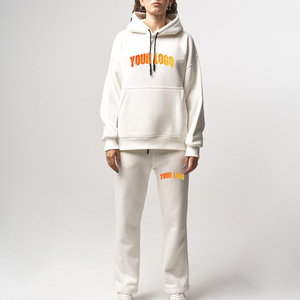 ชุดวอร์มสำหรับผู้หญิงผ้าเฟรนช์เทอร์รี่โอเวอร์ไซส์คุณภาพระดับพรีเมียมเสื้อวอร์มระบายพิมพ์ลายโลโก้ตามสั่ง - Product Image 3