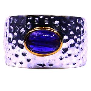 Bague tanzanite en argent sterling 925 plaqué or classique pour mariages et fêtes - Product Image 3
