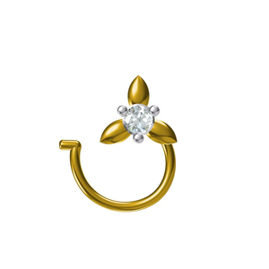 Venta al por mayor Grace Nose Artistry 18K oro fino diamante alfiler para la nariz para mujeres elegante minimalista boda joyería Everyday Grace - Product Image 1