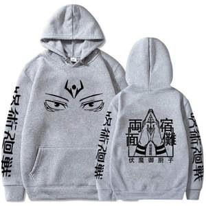 Professional Men's Women's <b>Anime</b> Solid 100% Cotton Oversized <b>Hoodies</b> Winter Sweatshirt Pullover Tops XS Embroidered Fabric - Product Image 4