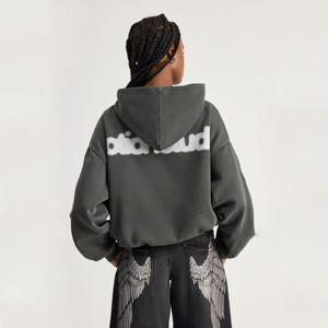 เสื้อลำลองทรงหลวมมีฮู้ดโอเวอร์ไซส์สำหรับผู้หญิง, เสื้อลำลองเสื้อสเวตเตอร์เนื้อผ้าฝ้าย100% โลโก้ระบายอากาศได้ดีดีไซน์ใหม่สำหรับฤดูหนาว - Product Image 3