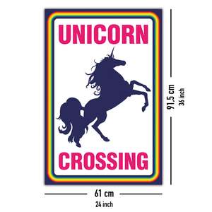 Letrero de Tráfico con Diseño de Unicornio, Duradero y Atractivo, Marca Einhorn Crossing - Product Image 1