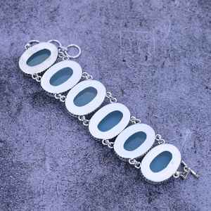 Personnalisé 925 Sterling Silver Rhodium Plaqué Main Designer Fine Jewelry Bracelet pour Femmes Naturel Aqua Fiançailles - Product Image 4