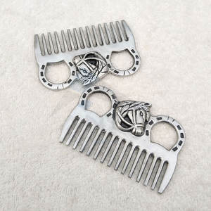 Roma Mane Comb Hoof Pick Aluminio pulido Cobre Diseño de cabeza de caballo Kit de Aseo para ecuestres La mejor calidad al por mayor - Product Image 5