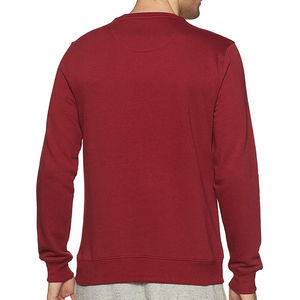 Sweat-shirts à col rond pour hommes de couleur bordeaux, sweat-shirts à capuche, vêtements décontractés d'hiver, 100% coton polaire, broderie, anti-froissement, séchage rapide - Product Image 2