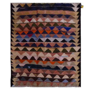 Un kilim Sanandaj authentique vintage noué à la main, unique en son genre, 5'11 x 4'5 - Product Image 1