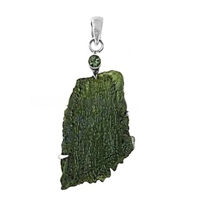 Pure Style Moldavite & <b>Tourmaline</b> Gemstone Moldavite 925 Sterling Silver Pendant Handmade Bezel Setting Top <b>Jewelry</b> Pendant - Product Image 1