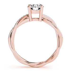 Anillo de Compromiso con Diamantes en Oro Rosa de 14K con Incrustaciones Laterales en Espiral, 1.11ct - Product Image 2