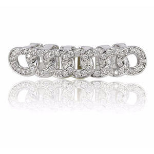 Grillz Cuban Link plaqué or avec zircone cubique, accessoire de joaillerie fine - Product Image 3