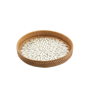 Lot de 2 plateaux de cuisine et de table faits à la main avec couvercle pour table à manger, plateau de service à dessert de la plus grande qualité - Product Image 2
