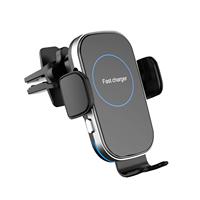 Chargeur de voiture sans fil avec support de téléphone, charge rapide 15W, supports de téléphone à fixation automatique pour pare-brise, tableau de bord et grille d'aération de voiture