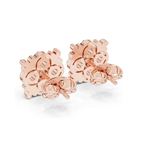Floral Diamond Stud Earrings 0.36 CT Lab VVS-VS EF CVD Diamonds 18KT, 14KT, 10KT Gold & 925 Silver Rose, Yellow, White - Product Image 5