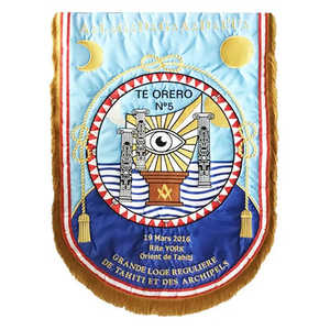 Top qualité vente grand drapeau personnalisé fait à la main maître maçon bleu Lodge bannière bleu broderie personnalisée - Product Image 5