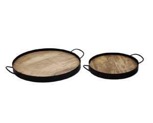 Plateau de service en MDF rond fait à la main avec finition brillante Impression numérique Émail Caractéristique Artisanat Technologie pour la cuisine Décoration intérieure - Product Image 2