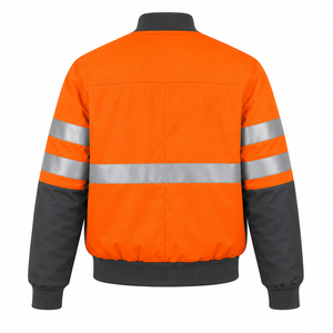 Chaqueta de Seguridad Reflectante de Alta Visibilidad, Resistente al Agua, Color Naranja Grafito, Unisex, Ropa de Trabajo Industrial, Personalizable al por Mayor - Product Image 3
