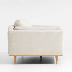 โซฟาหนังสีขาว2-Seater ทันสมัยมีดีไซน์ร่วมสมัยทันสมัยและหมอนอิงหรูหราเหมาะสำหรับการตกแต่งภายในห้องนั่งเล่นที่หรูหรา - Product Image 6