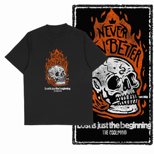 Coolmind เสื้อยืดผู้ชายผ้าฝ้ายพิมพ์ลายกะโหลกสุดเท่เสื้อยืดผู้ชายทรงหลวมขนาดใหญ่เสื้อยืดลายกราฟิกกะโหลกสำหรับผู้ชายเสื้อยืด - Product Image 3