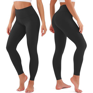 Mallas de Yoga para Fitness de cintura alta de la mejor calidad, pantalones elásticos de entrenamiento con Control de barriga, bolsillos laterales, cintura elástica sólida - Product Image 1